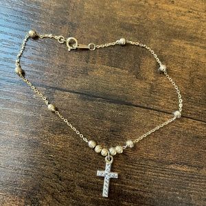 10k Gold cross bracelet